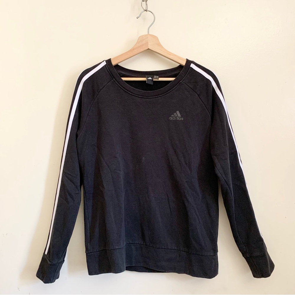 Adidas Black Crewneck Long Sleeves Sweatshirt Medium